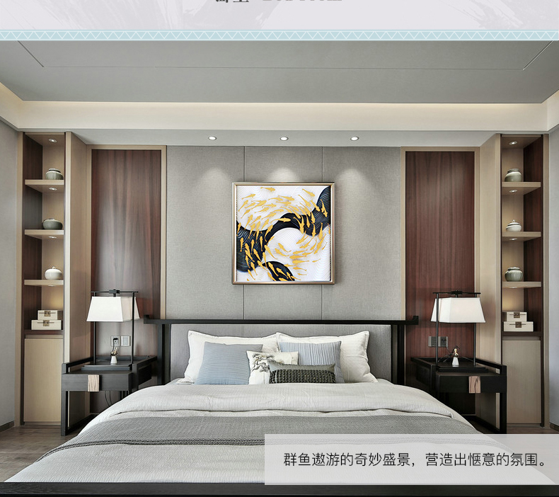 輕奢玄關(guān)裝飾畫 實(shí)物畫 餐廳壁畫 客廳組合掛畫 墻畫 遨游